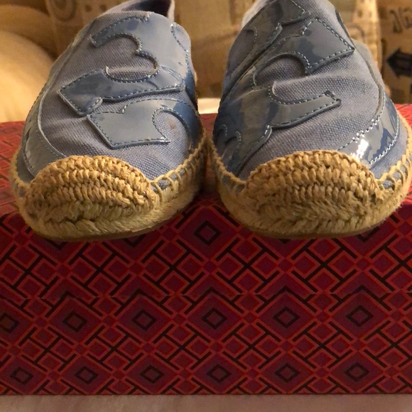 Tory Burch Blue Lonnie Flat Espadrilles Gently Use - Picture 7 of 8